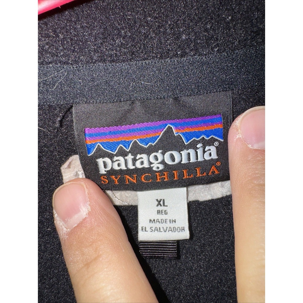 Patagonia Synchilla Vest‎ Mens black Fleece Full Zip Jacket Size XL - Picture 3 of 9